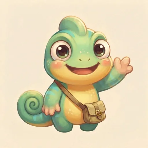 Kipwick the chameleon, waving hello